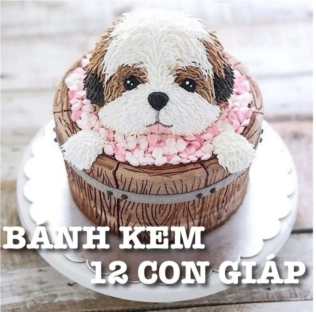 Bánh kem 12 con giáp tạo hình chú chó